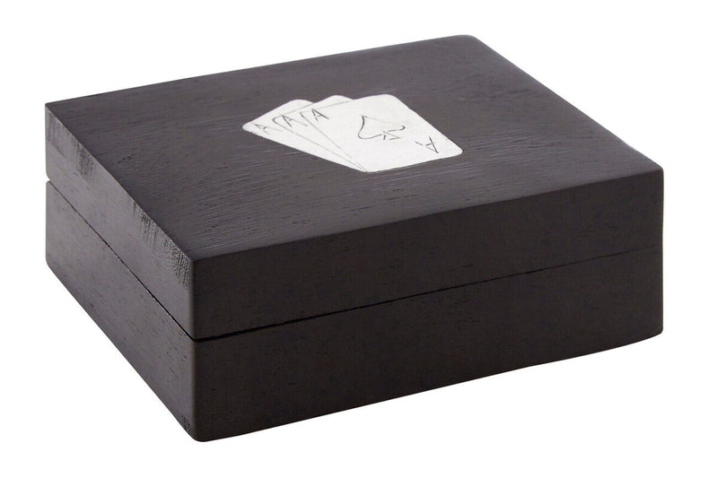 Black Mango Wood Playing Card Box | Churchill Games