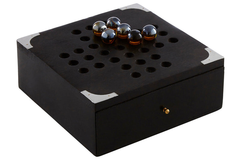 Black Sheesham Wood Solitaire Games Box | Churchill Games