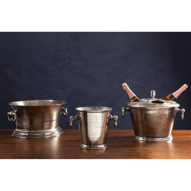 Antique Silver 4 Bottle Wine Cooler | Rustic