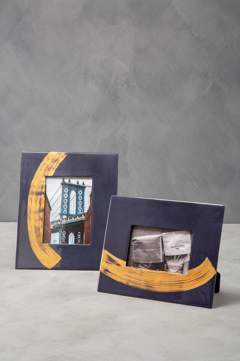 Blue And Gold 5In X 7In Large Photo Frame | Alma