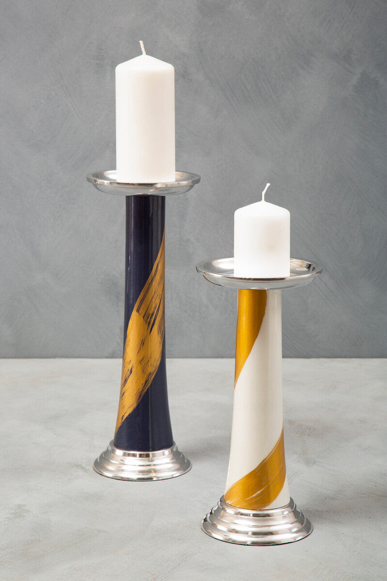 Blue And Gold Candle Holder | Alma