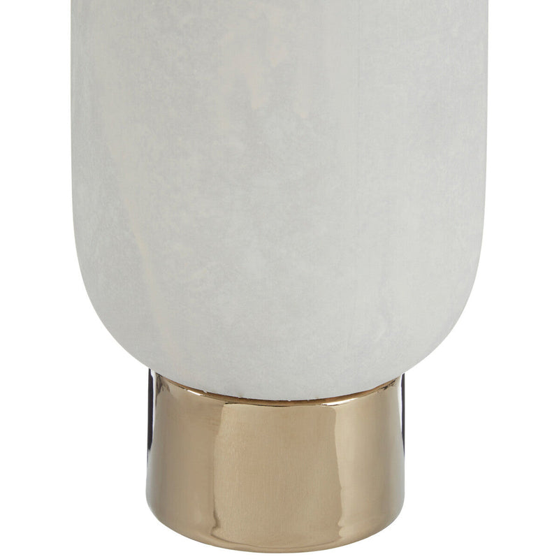 White and Gold Small Pedestal Vase | Callie