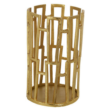 Small Candle Holder in Gold Finish | Delphi