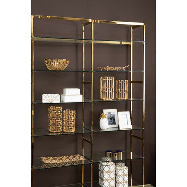 Small Candle Holder in Gold Finish | Delphi