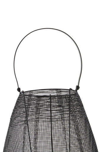Black Woven Wire Large Lantern with Glass Insert | Trento