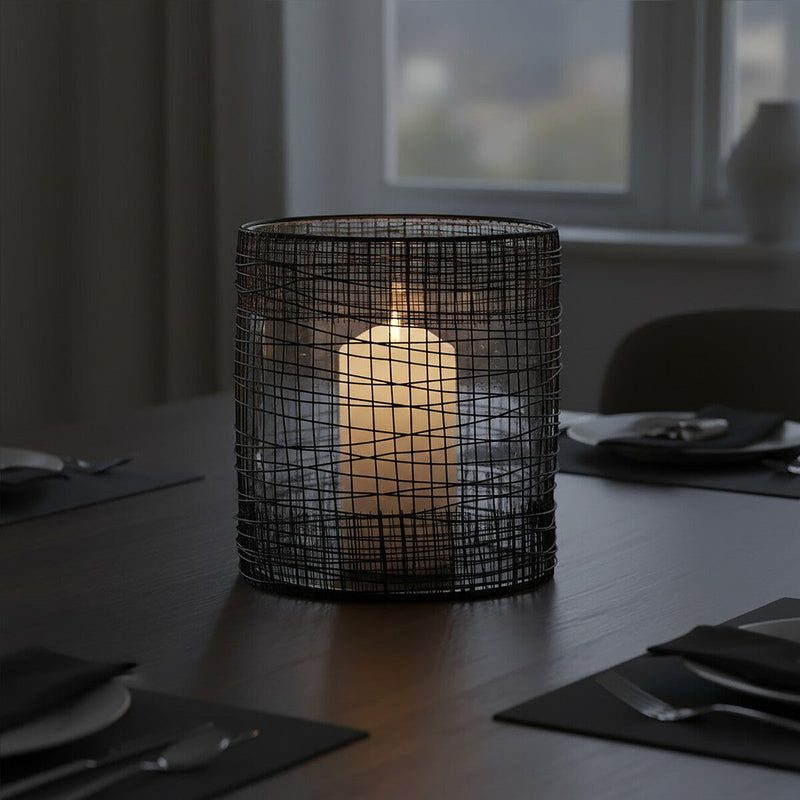 Woven Wire Candle Holder with Glass Insert | Trento