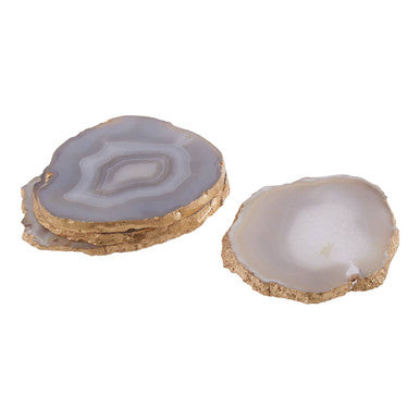 Set of 4 Agate Grey and Gold Coasters | Bowerbird Agata