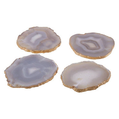 Set of 4 Agate Grey and Gold Coasters | Bowerbird Agata
