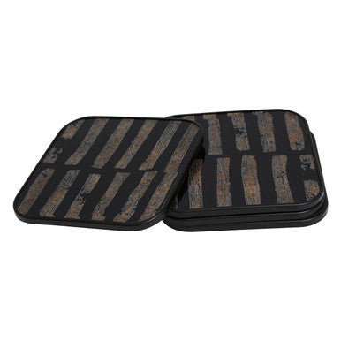 Set of Four Square Black and Gold Coasters | Celina