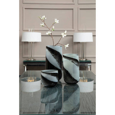 Grey and Black Glass Planter | Carra
