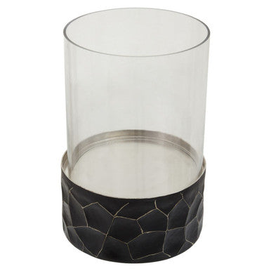 Black and Gold Small Hurricane Candle Holder | Akola