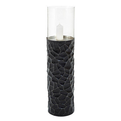 Black and Gold Large Floor Standing Hurricane Candle Holder | Akola
