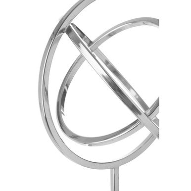 Silver Finish Spiral Sculpture with Marble Base | Mirano