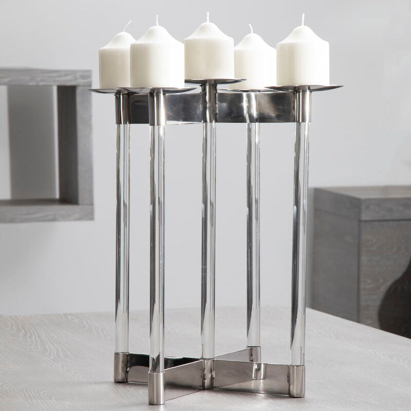 Lucita Silver Candelabra.