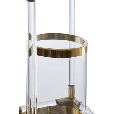 Large Candle Holder in Gold Finish and Acrylic | Lucita