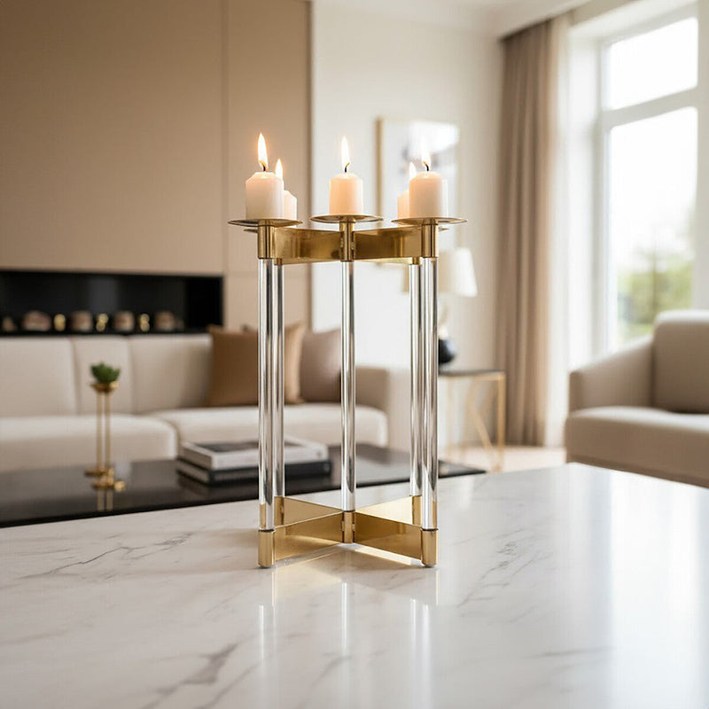 Lucita Gold Finish Candelabra.