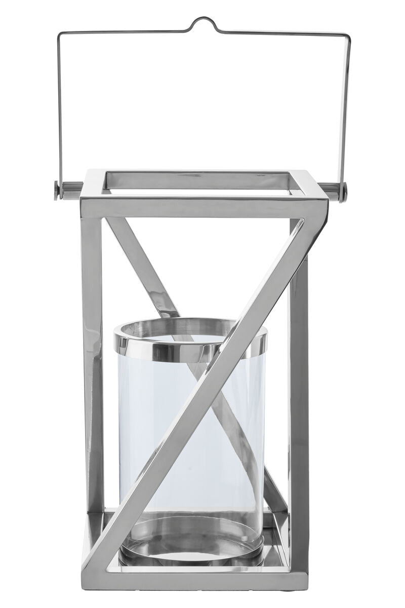 Small Silver Criss Cross Lantern | Cruzar