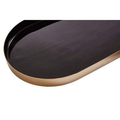 Set of Two Black and Cream Trays | Elva