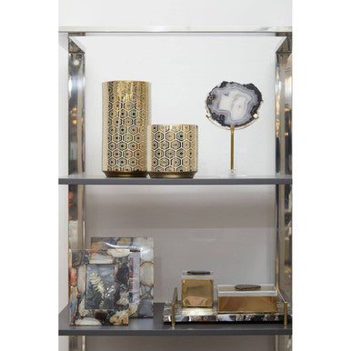 Black and Gold Agate Sculpture | Bowerbird