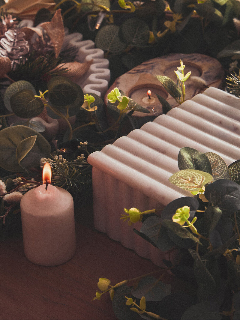 Petrified Wood Double Candle Holder | Relic