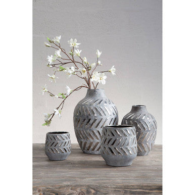 Grey and Silver Large Ceramic Planter | Helaine