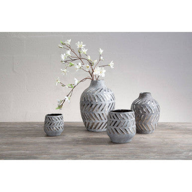 Grey and Silver Large Ceramic Planter | Helaine