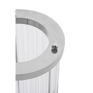 Large Silver and Glass Candle Holder | Franklin