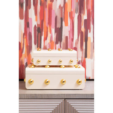 Small Cream and Gold Trinket Box | Frida