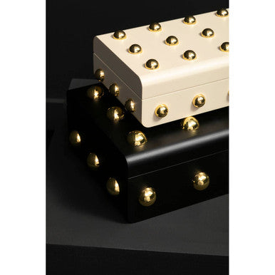 Large Cream and Gold Trinket Box | Frida