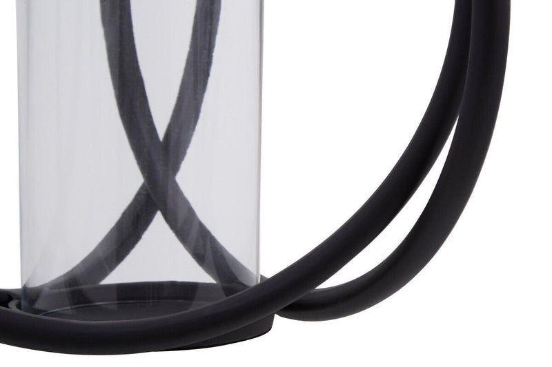 Medium Matte Black Finish Candle Holder | Aura