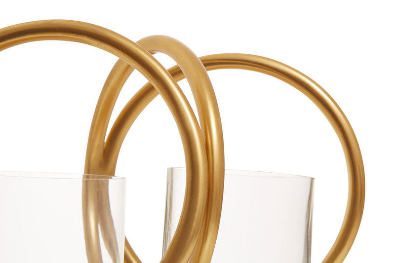 Aura Small Gold Finish Double Candle Holder.