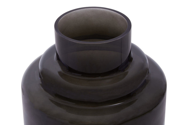 Small Black Smoked Glass Vase | Cayden