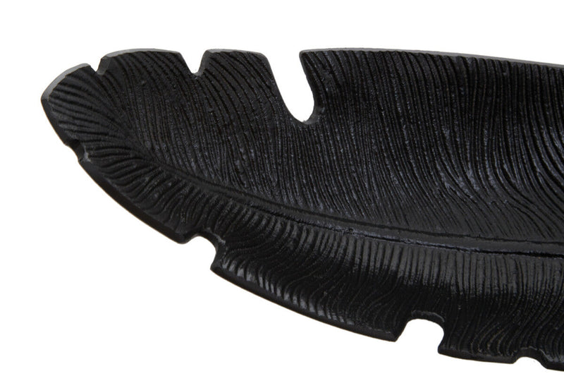 Black Finish Curved Leaf Dish | Prato