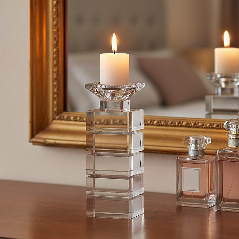 Clear Finish Small Candle Holder | Carrie