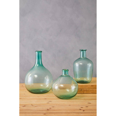Blue Small Bottle Neck Recycled Glass Vase | Bexley