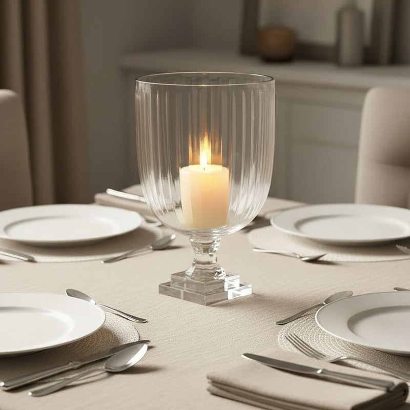 Medium Glass Hurricane Candle Holder | Cortina