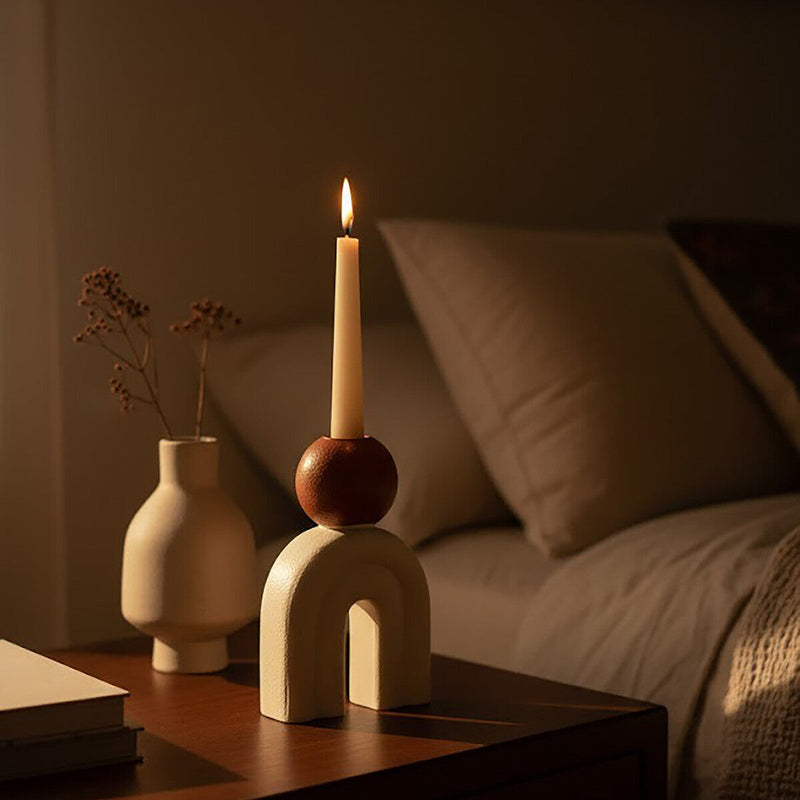 Candle Holder with Cream Base | Utica