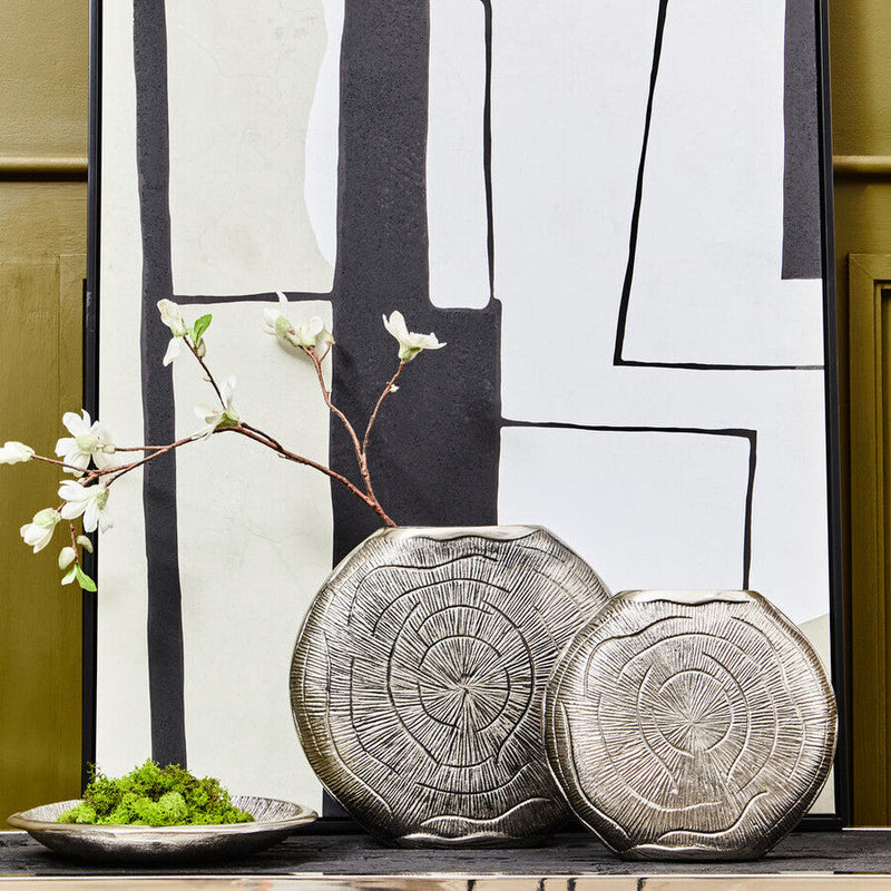 Small Oak Effect Silver Finish Vase | Silva