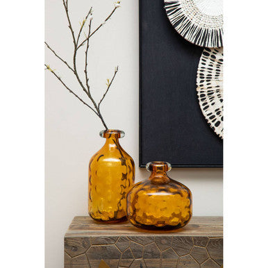 Amber Tall Glass Bottle Vase | Huda