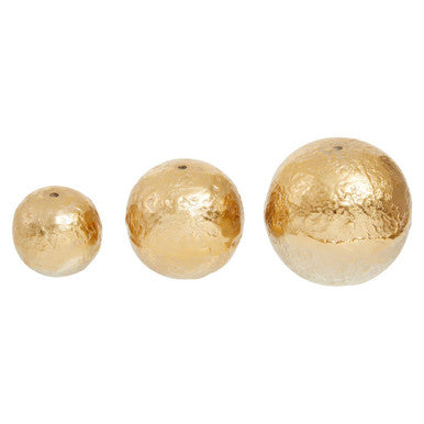 Set of Three Ombre Silver and Gold Finish Deco Balls | Dion