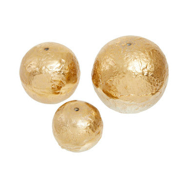 Set of Three Ombre Silver and Gold Finish Deco Balls | Dion