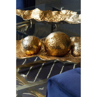 Set of Three Ombre Silver and Gold Finish Deco Balls | Dion