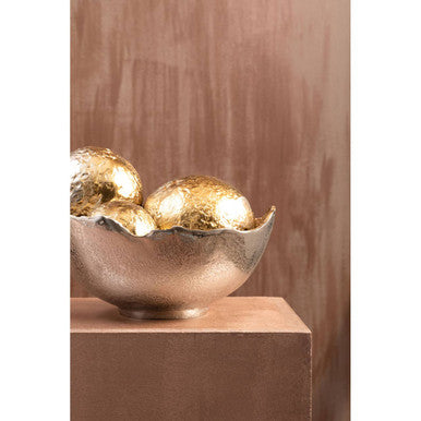 Set of Three Ombre Silver and Gold Finish Deco Balls | Dion