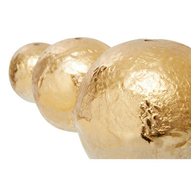 Set of Three Ombre Silver and Gold Finish Deco Balls | Dion