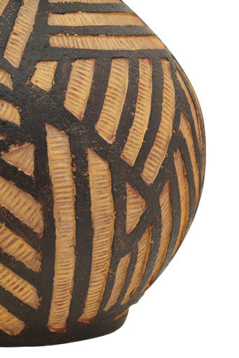 Round Natural and Black Vase | Darnell