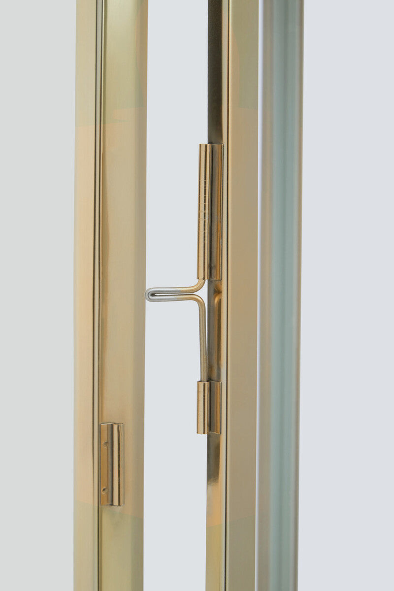 Large Gold Steel with Hair on Leather Handle Lantern | Herber