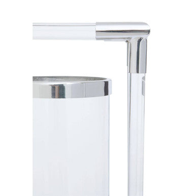 Double Silver Steel and Acrylic Candle Holder | Lucita