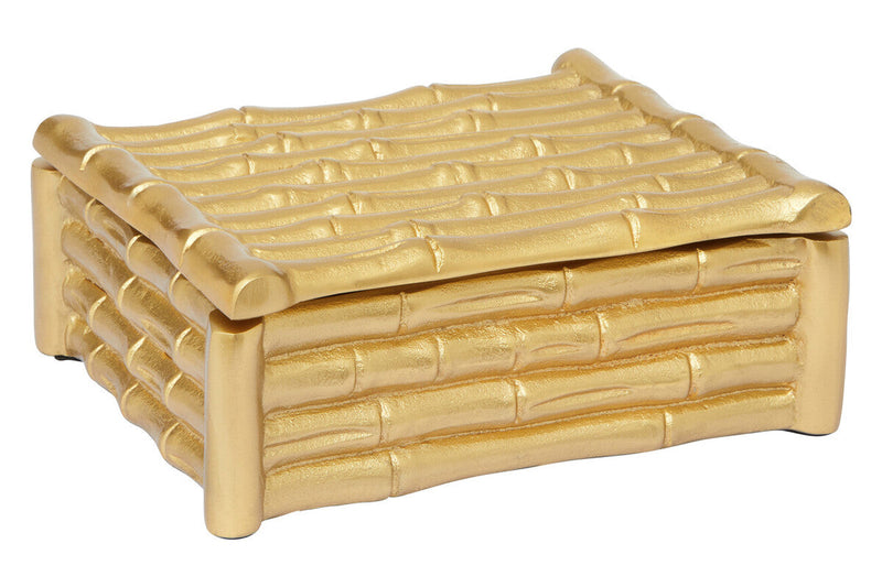 Small Gold Finish Bamboo Effect Trinket Box | Hiba