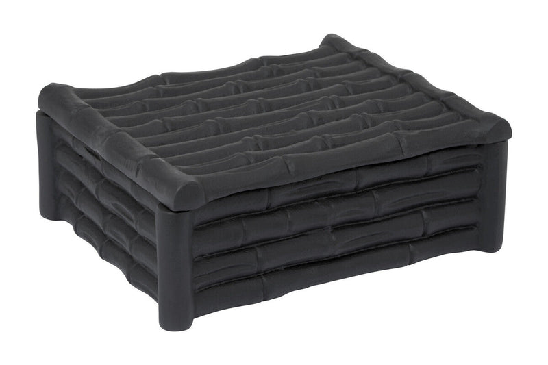 Small Black Finish Bamboo Effect Trinket Box | Hiba