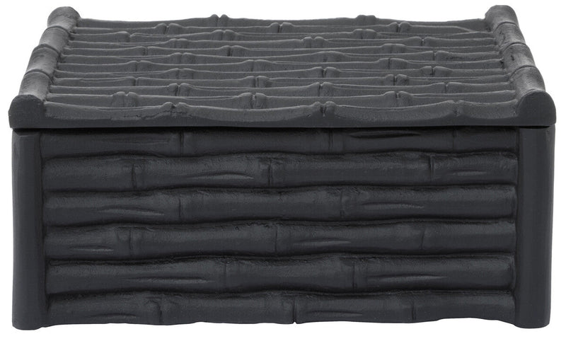 Large Black Finish Bamboo Effect Trinket Box | Hiba